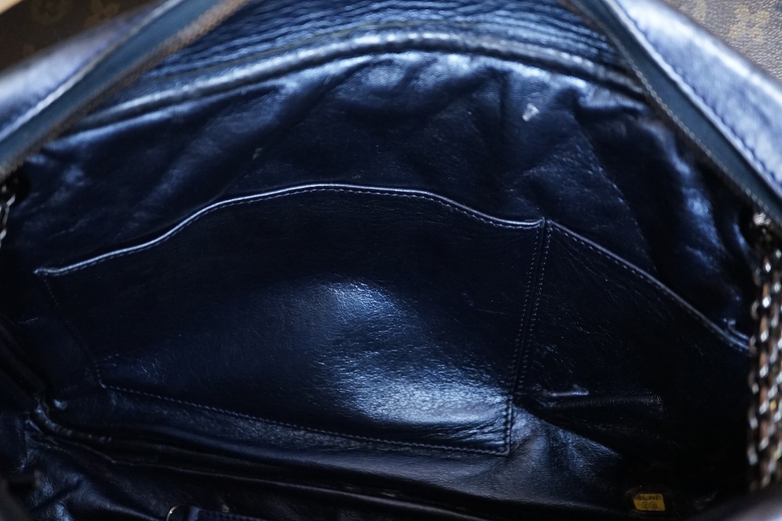 A Chanel metallic 2.55 re-issue quilted camera bag, date code 12407681, 35cm wide